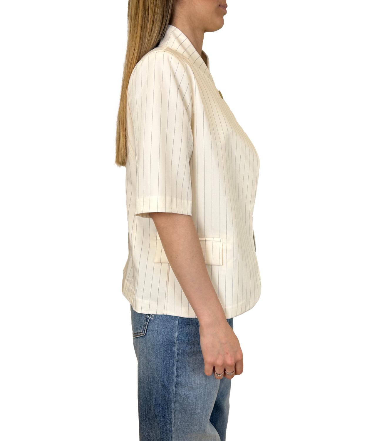 Susy Mix Giacca Bianco Gessato Donna