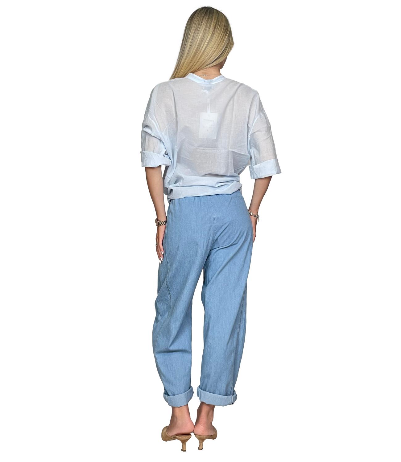 Susy Mix Camicia da Donna - Azzurro - G417cu
