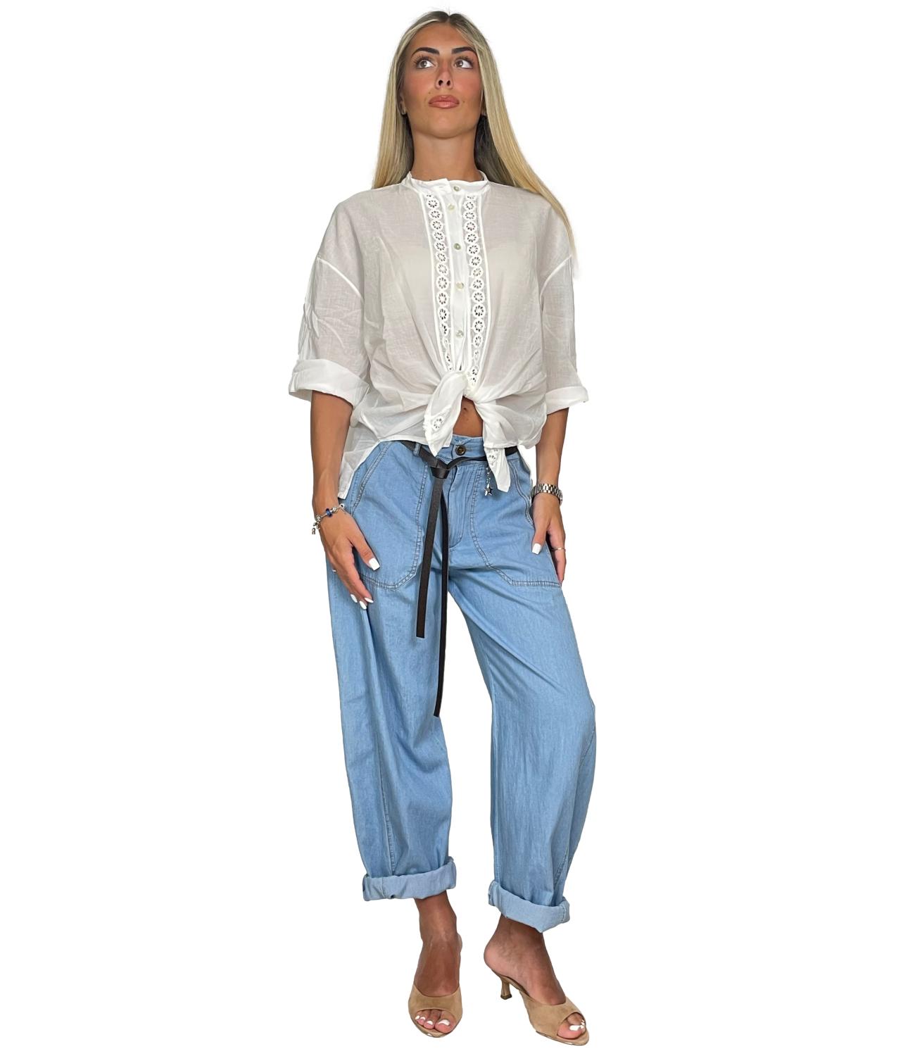 Susy Mix Camicia da Donna - Latte - G417cu