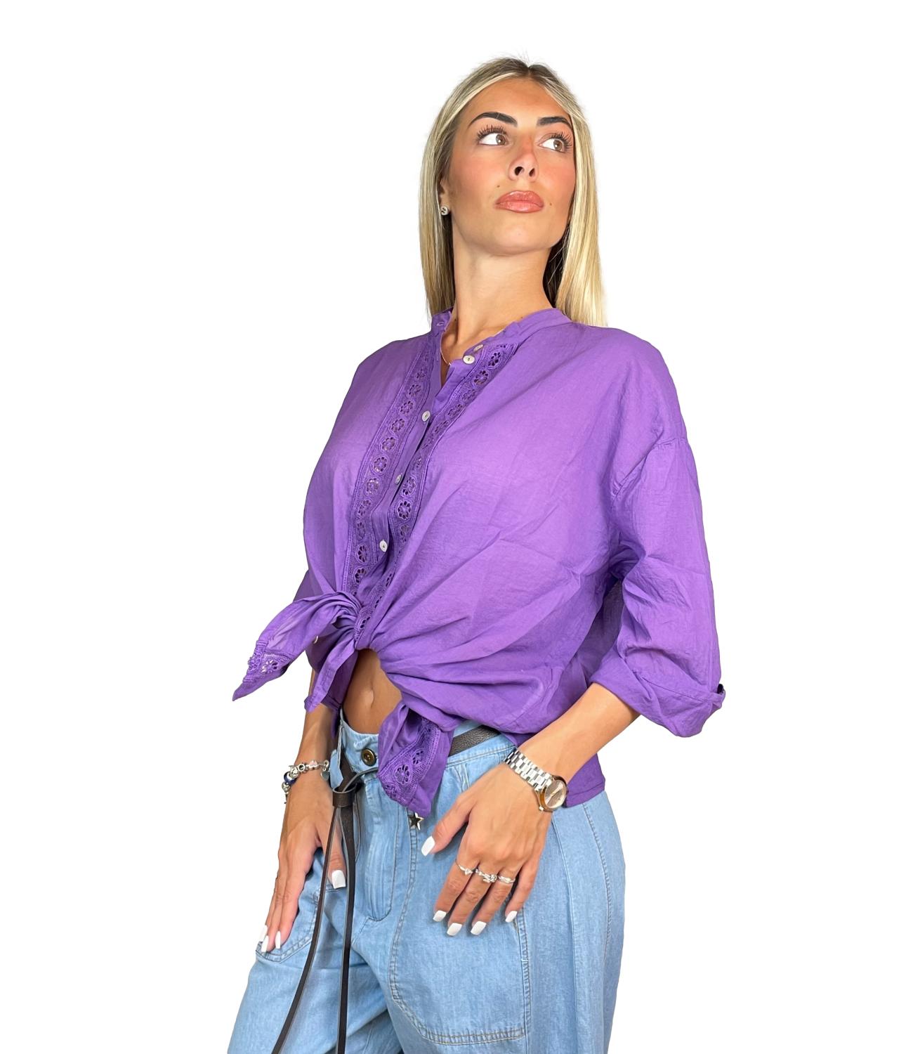 Susy Mix Camicia da Donna - Viola - G417cu