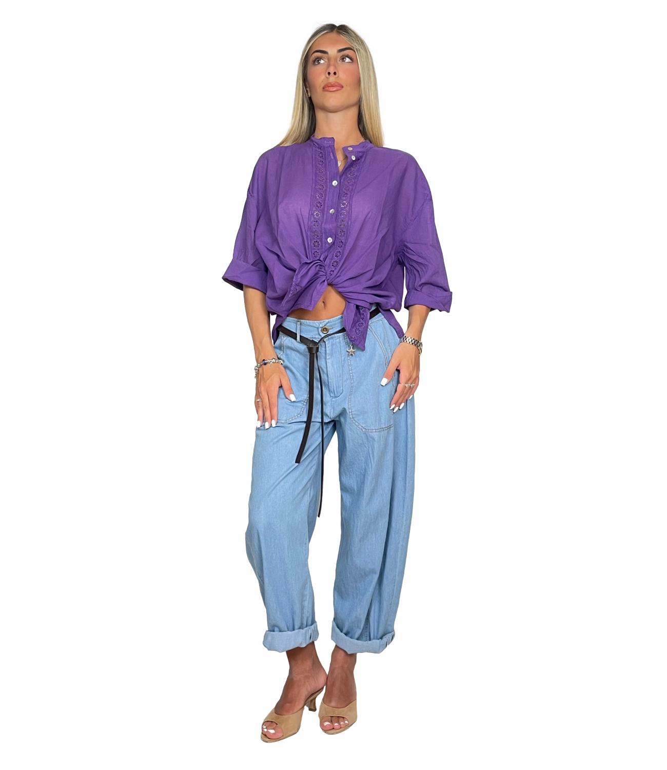 Susy Mix Camicia da Donna - Viola - G417cu
