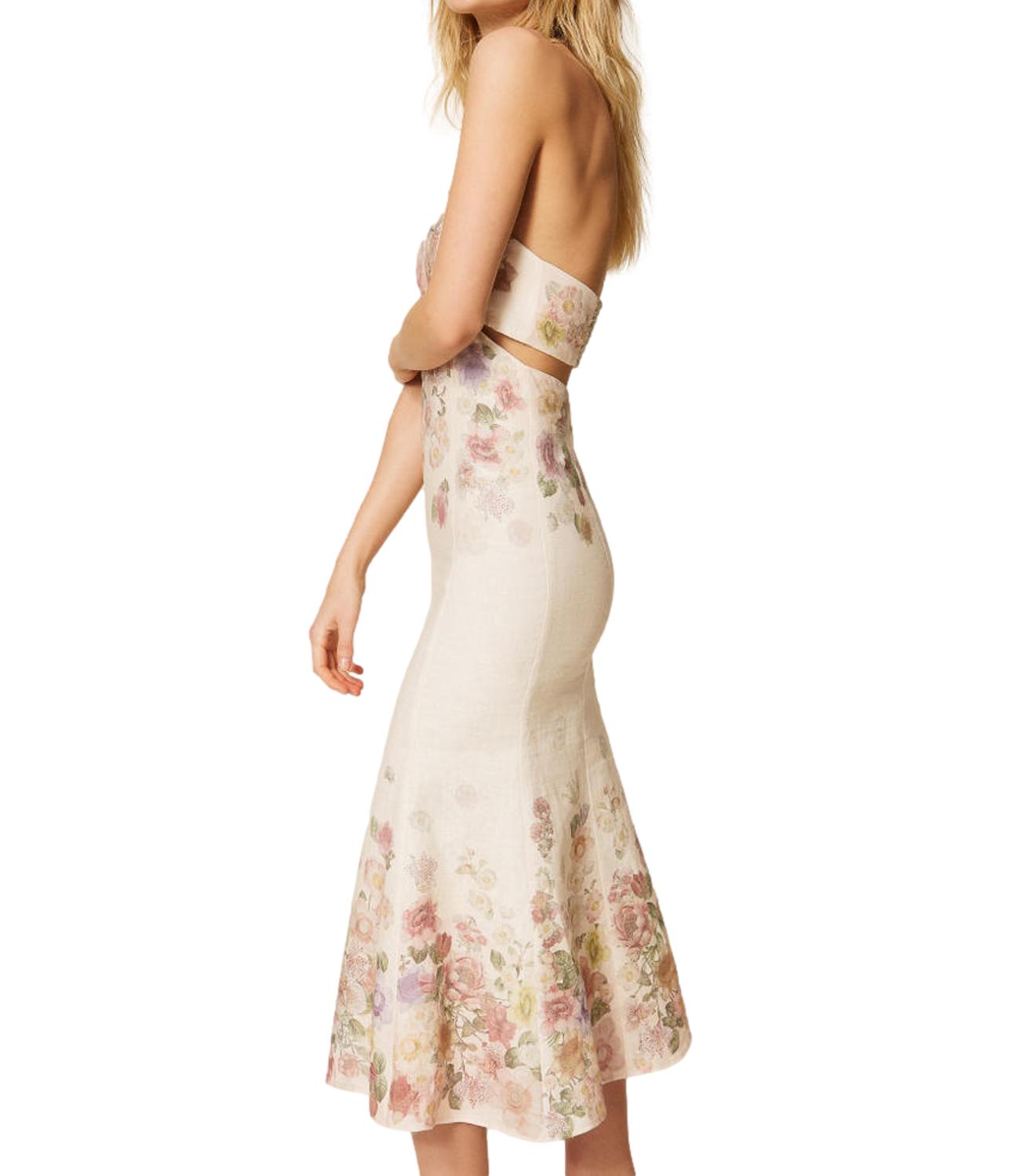 Twinset Abito Panna Floreale Donna