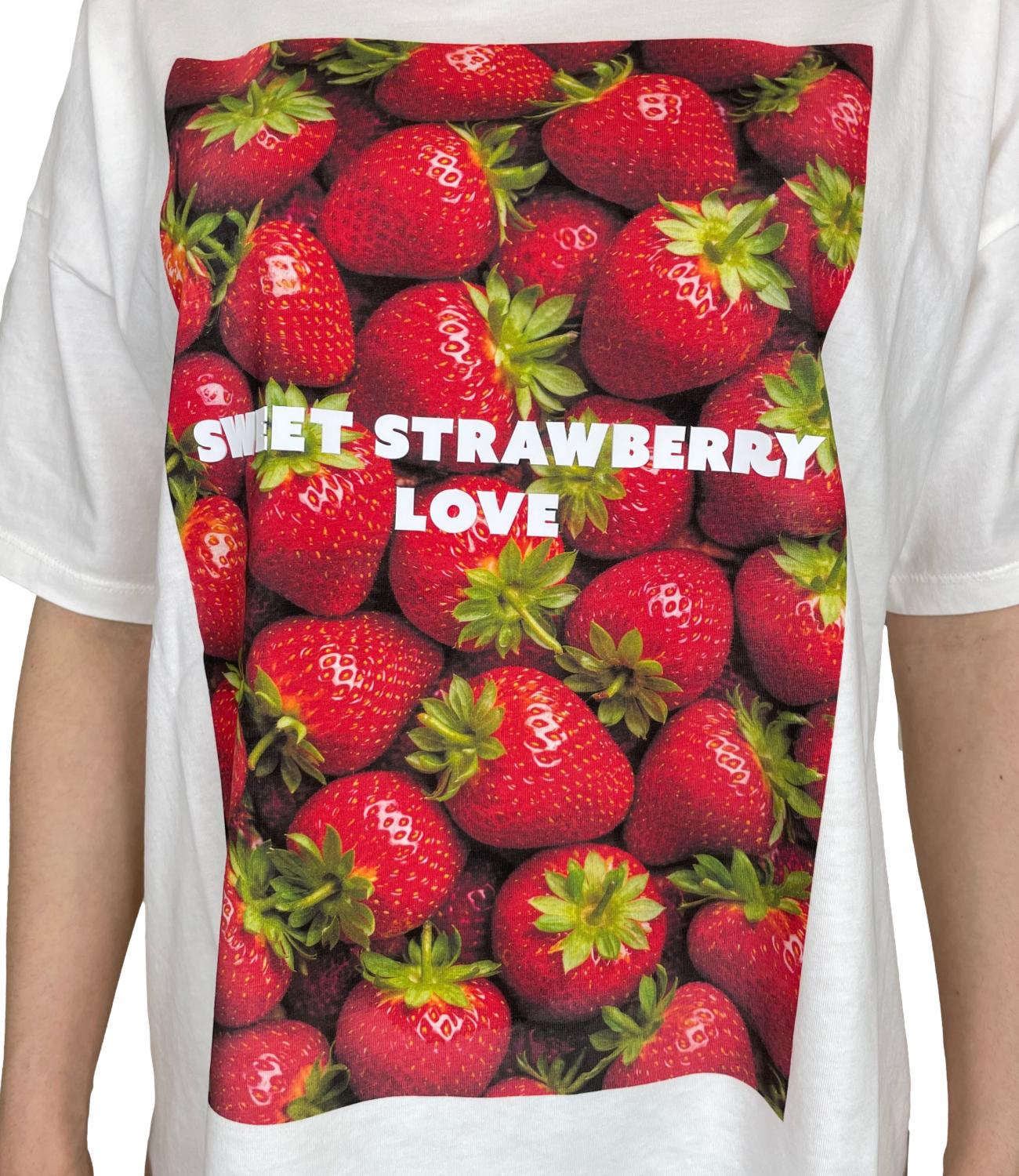 Vicolo T-shirt Strawberry Bianca Donna