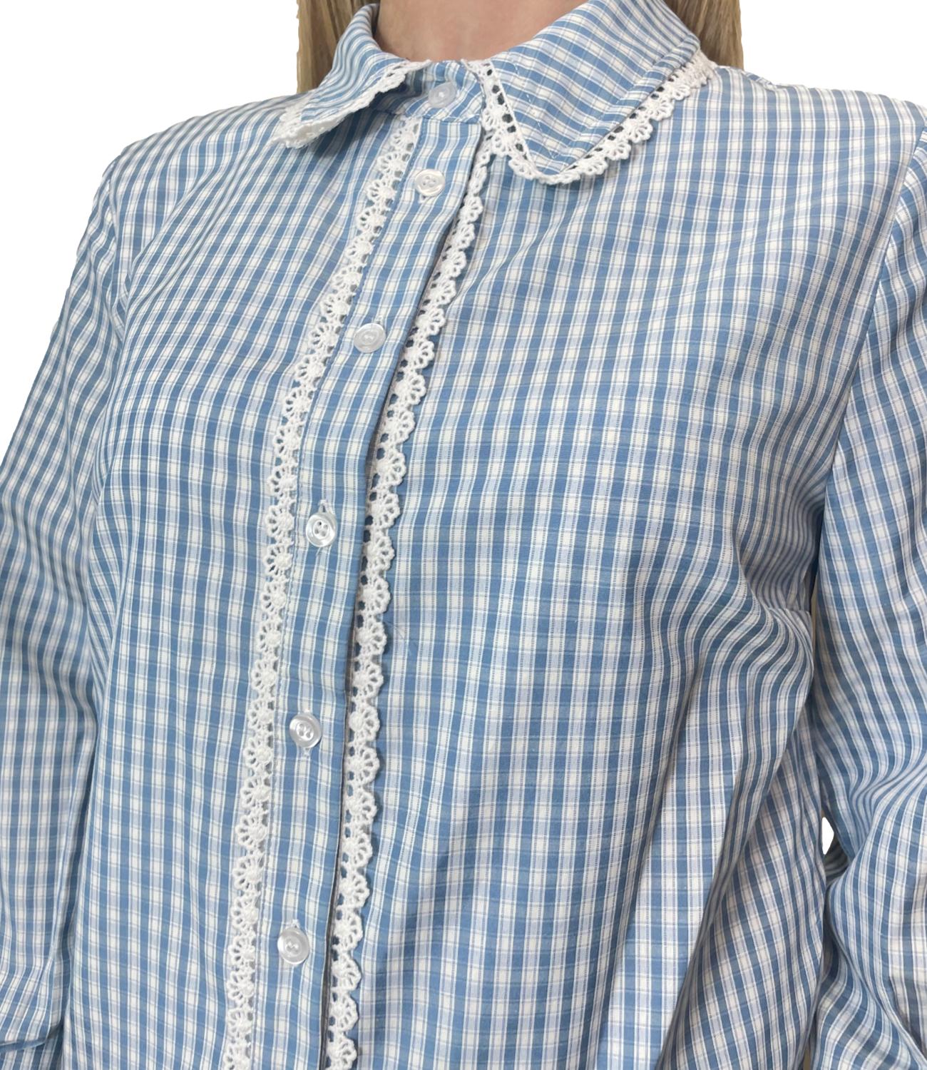 Vicolo Camicia Quadri Azzurro Donna