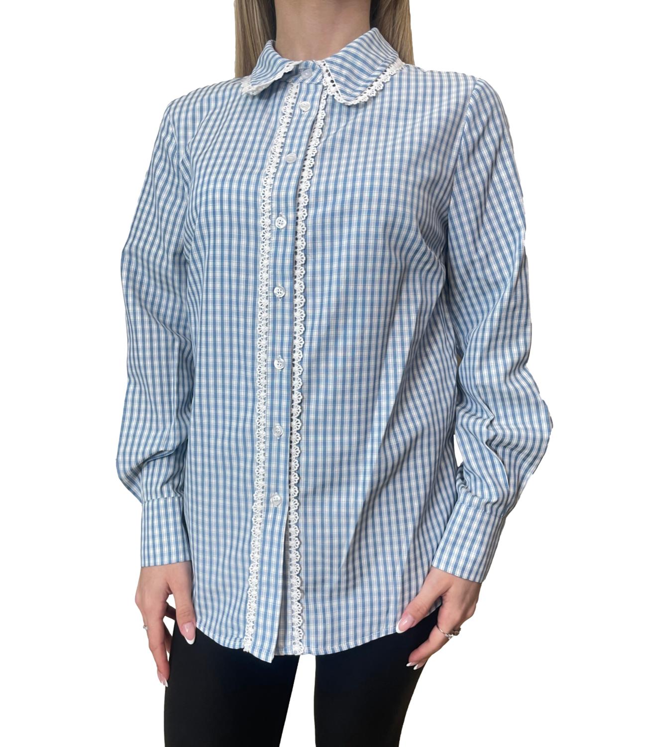 Vicolo Camicia Quadri Azzurro Donna
