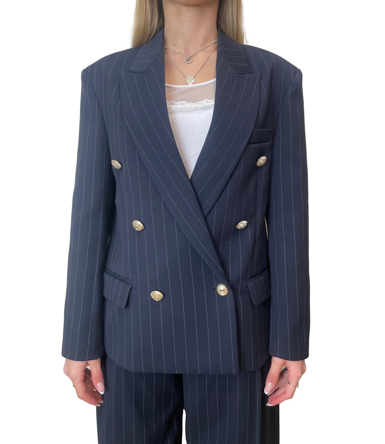 Vicolo Giacca Doppiopetto Blu Donna