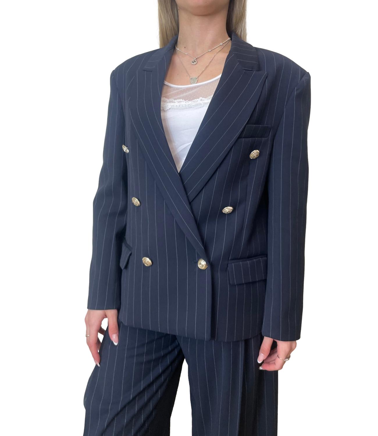 Vicolo Giacca Doppiopetto Blu Donna