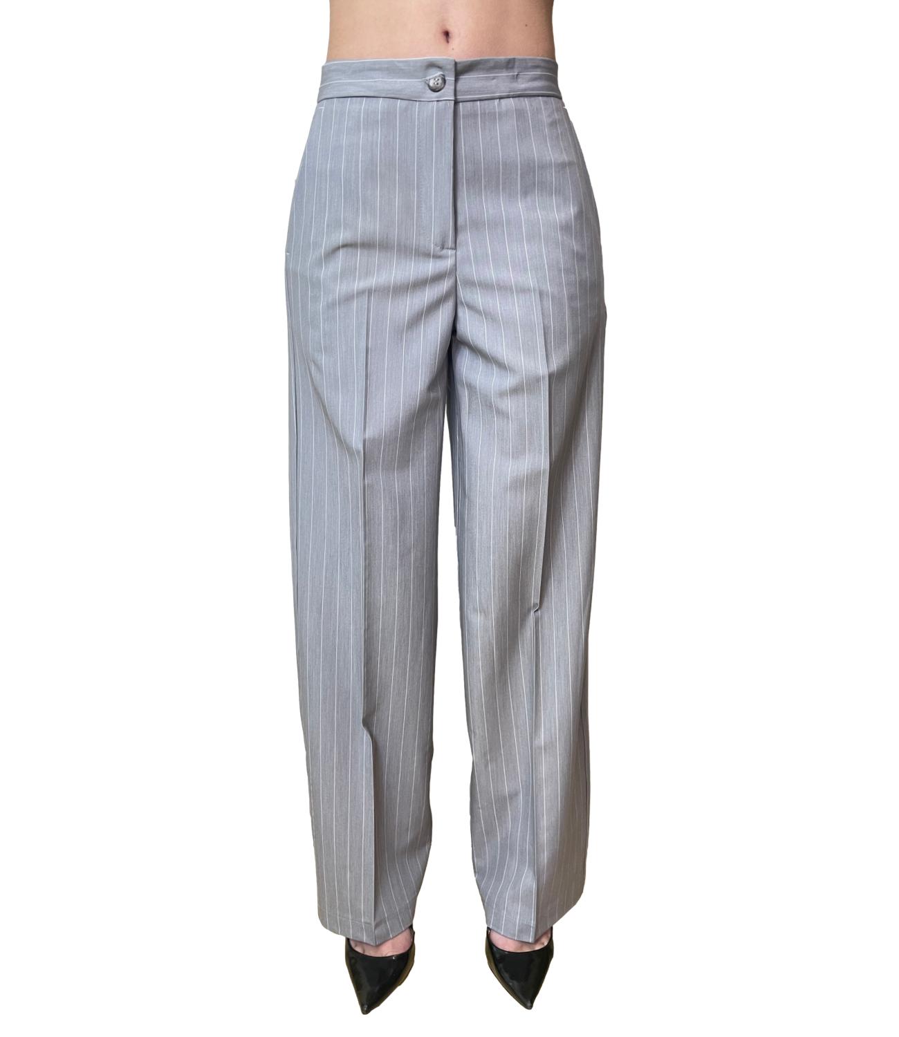 VICOLO pantalone gessato grigio donna
