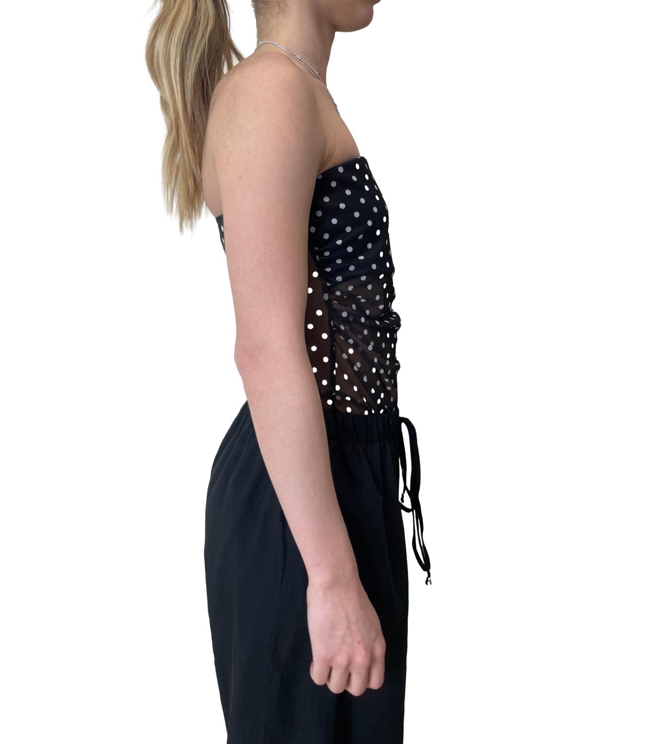 Vicolo Top Body Pois Nero Donna