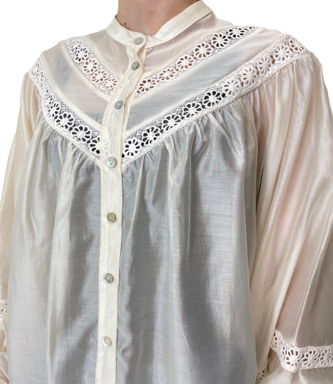 Vicolo Camicia Ricamata Beige Donna