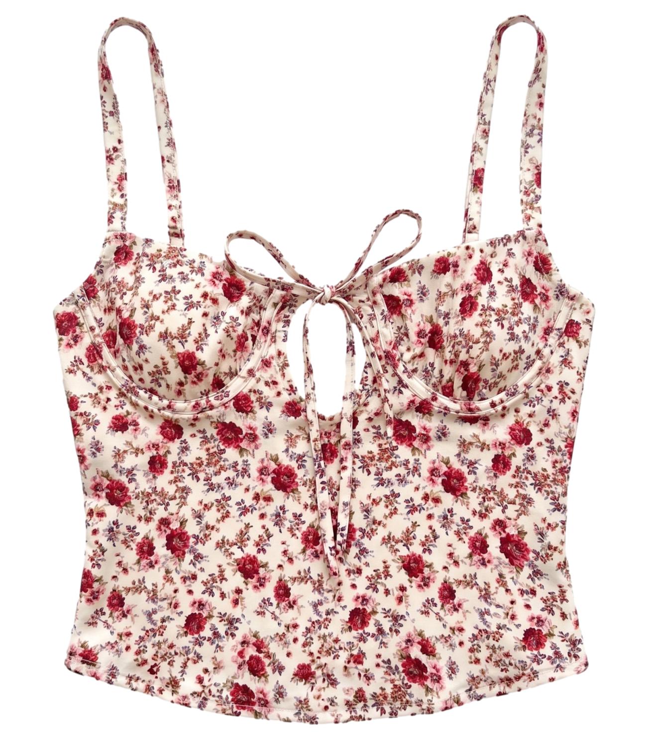 Vicolo Top Floreale Burro Donna