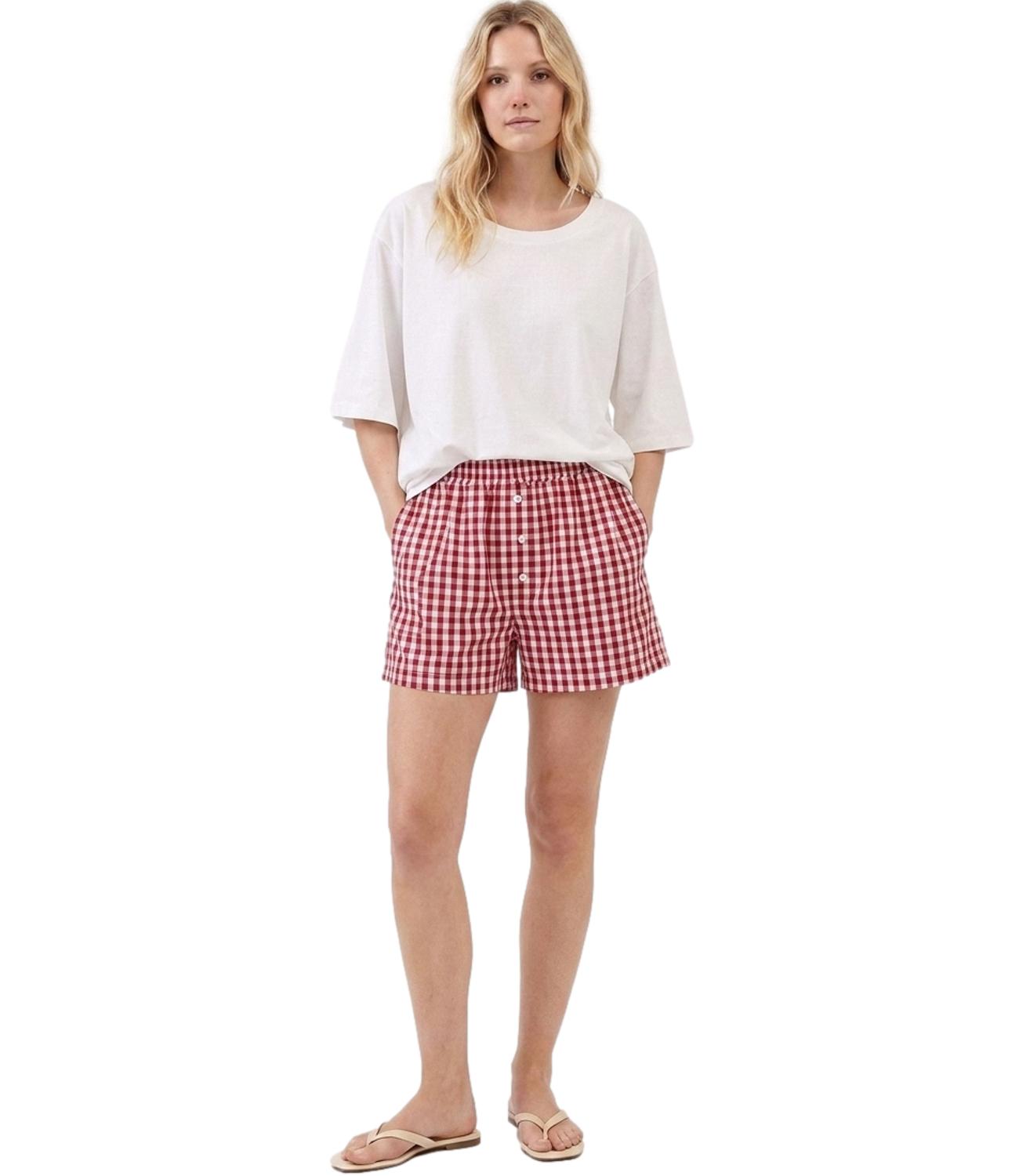 Vicolo Short Bianco/Rosso Donna