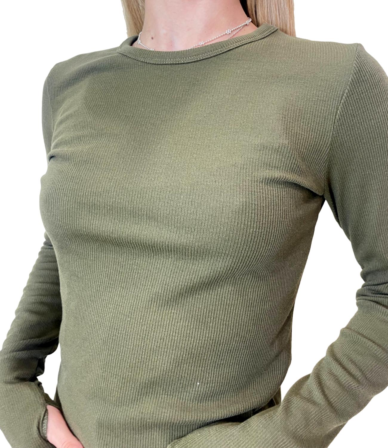 Vicolo Top C/Manicotti Verde Donna