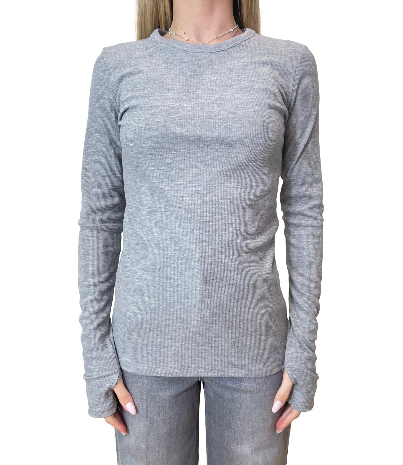 Vicolo Top C/Manicotti Grigio Donna