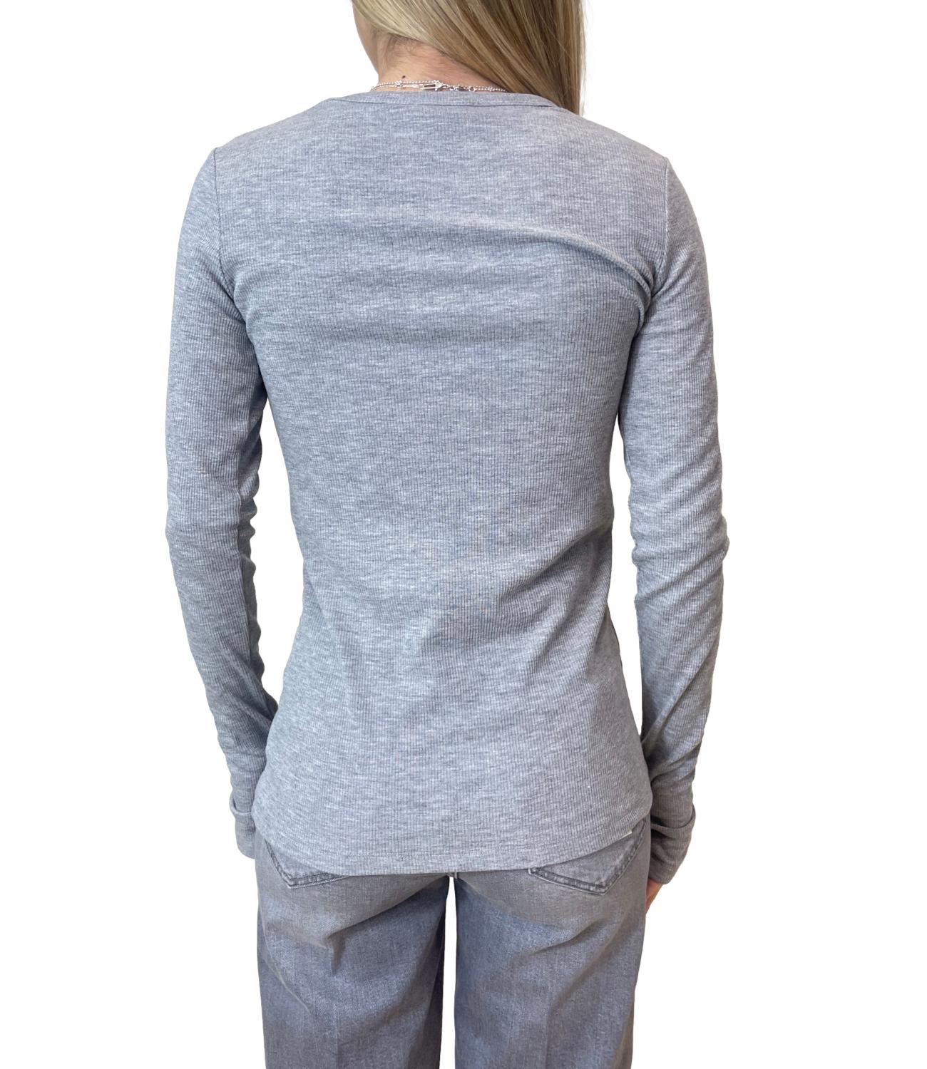 Vicolo Top C/Manicotti Grigio Donna
