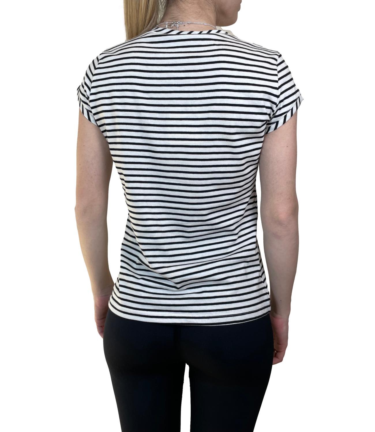 Vicolo T-shirt Righe Burro/Nero Donna