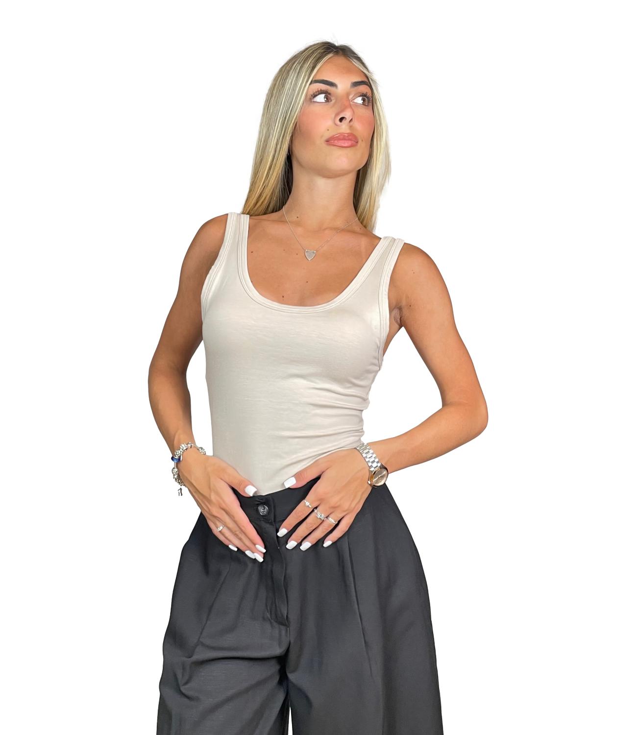 Vicolo Top da Donna - Beige - Uab0333