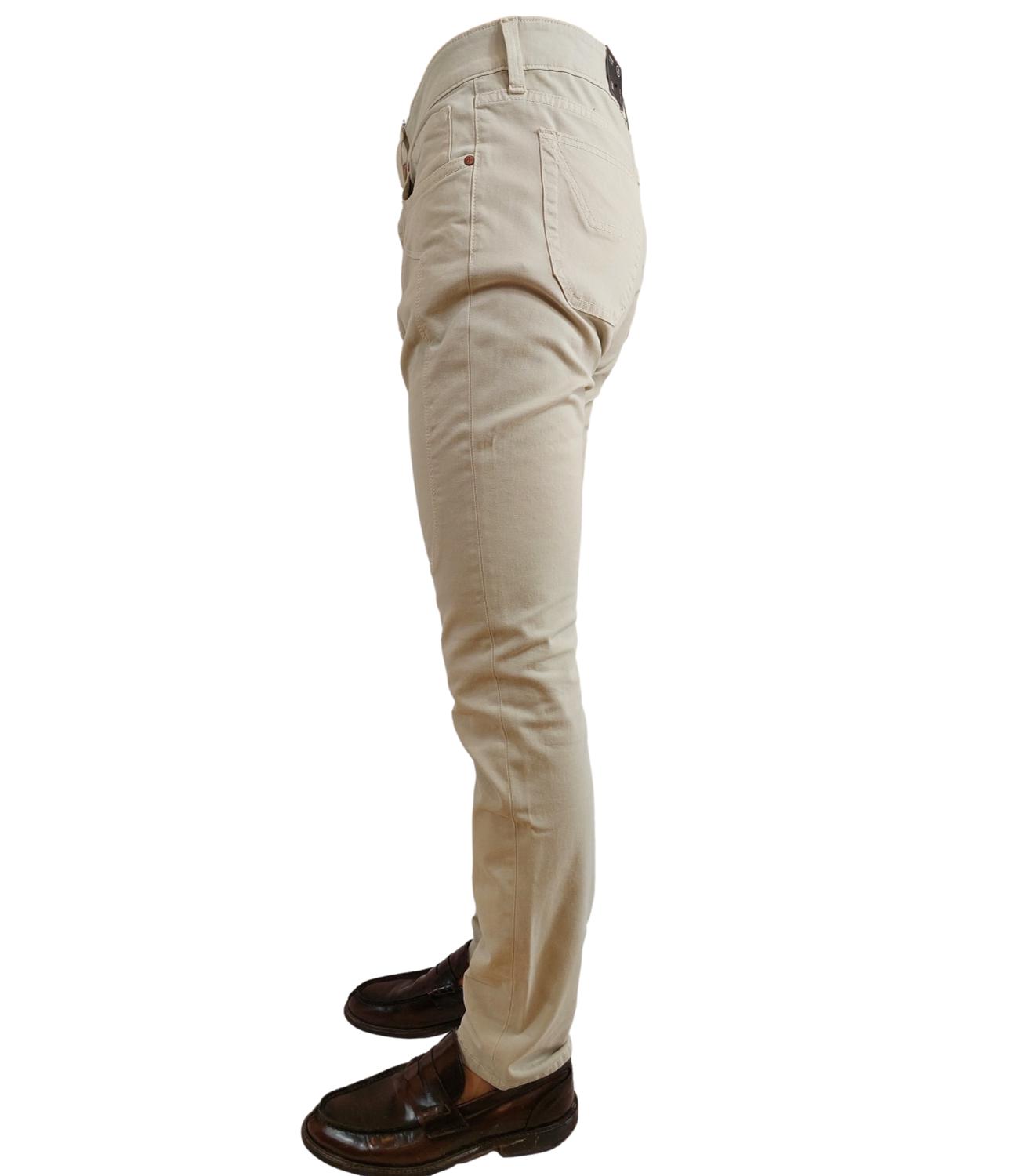 Pantalone Jeckerson uomo beige in cotone con cuciture sulle gambe