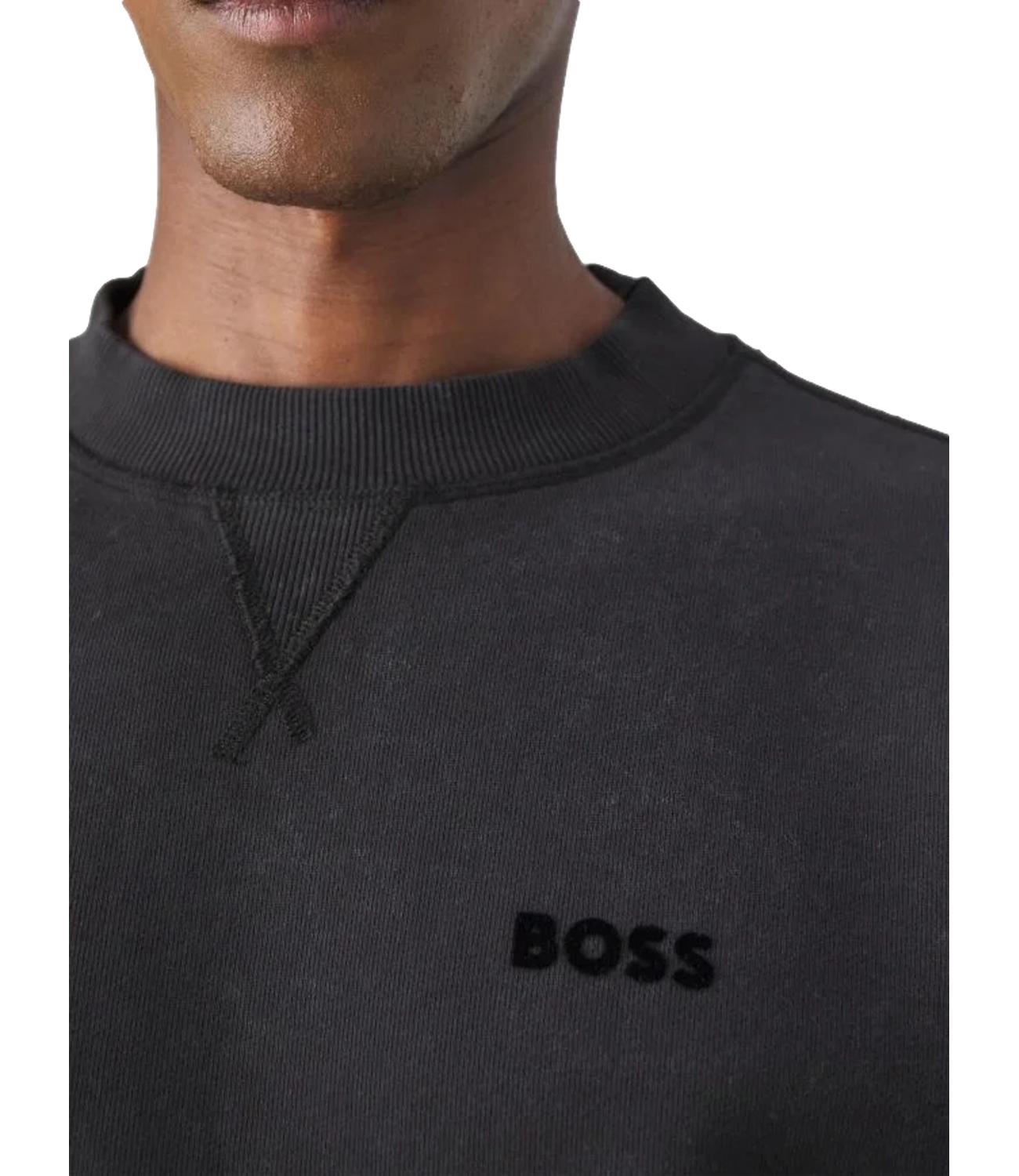 Hugo Boss felpa girocollo uomo nera