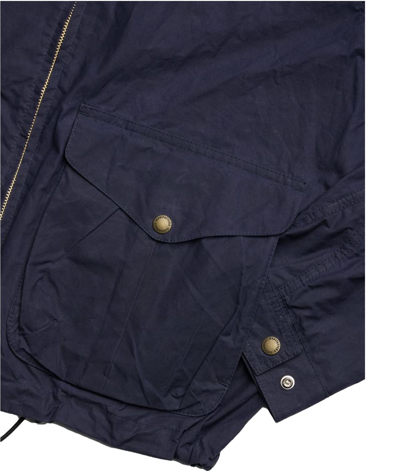 Manifattura Ceccarelli blazer coat with hood blue